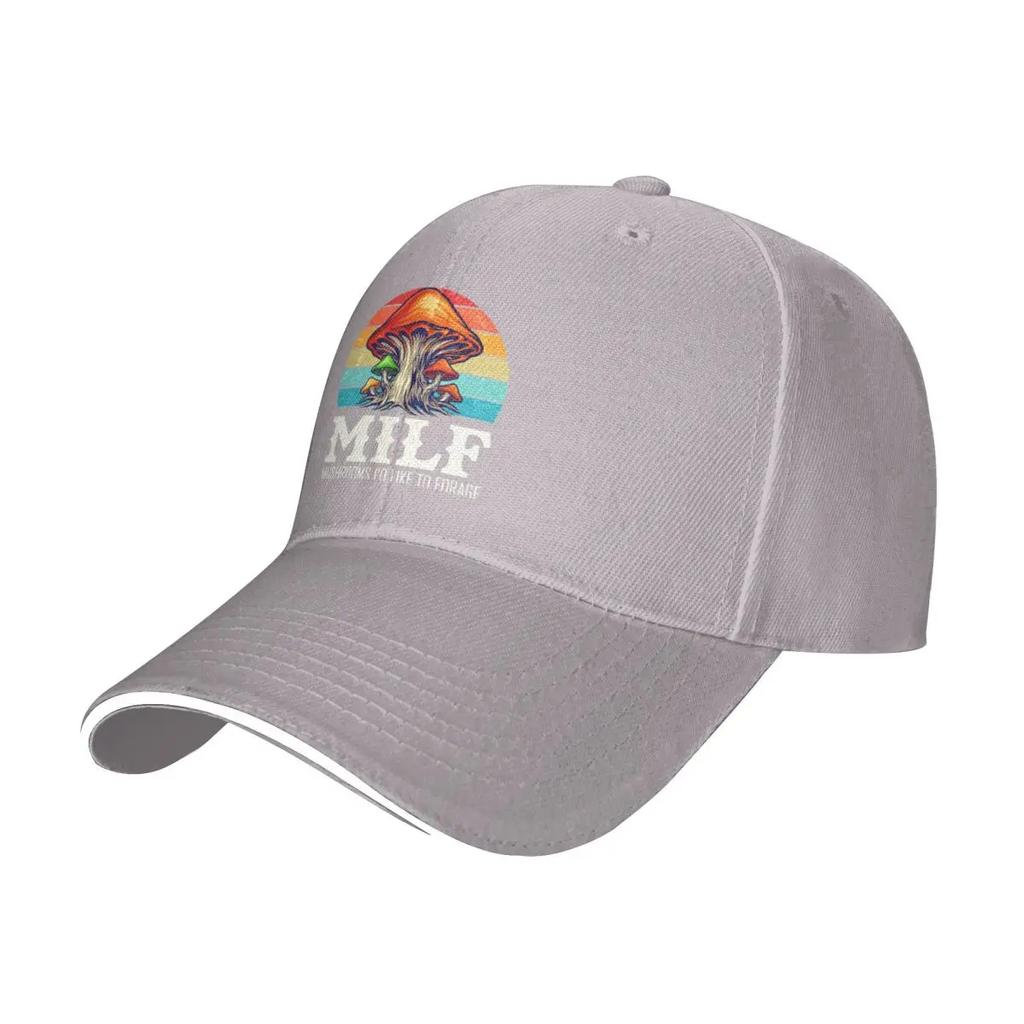 Milf Mushrooms Id Like To Forage Baseball Cap Fashion Sandwich Hats Unisex Adjustable Dad Hat Outdoor