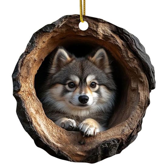 Christmas Tree Pendant Hanging Acrylic Ornament with Lanyard Easy To Install Adorable Animal Shape Holiday Festive Decoration