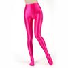 Womens Metallic Fake Two-Piece Tights High Waist Yoga Fitness Leggings