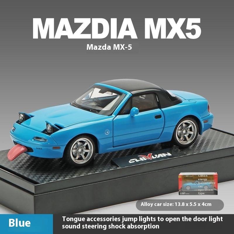 1:32 MAZDA MX-5 Литая модель гоночного автомобиля из сплава Симуляция звука и света Детские развивающие игрушки Подарок на день рождения для мальчиков