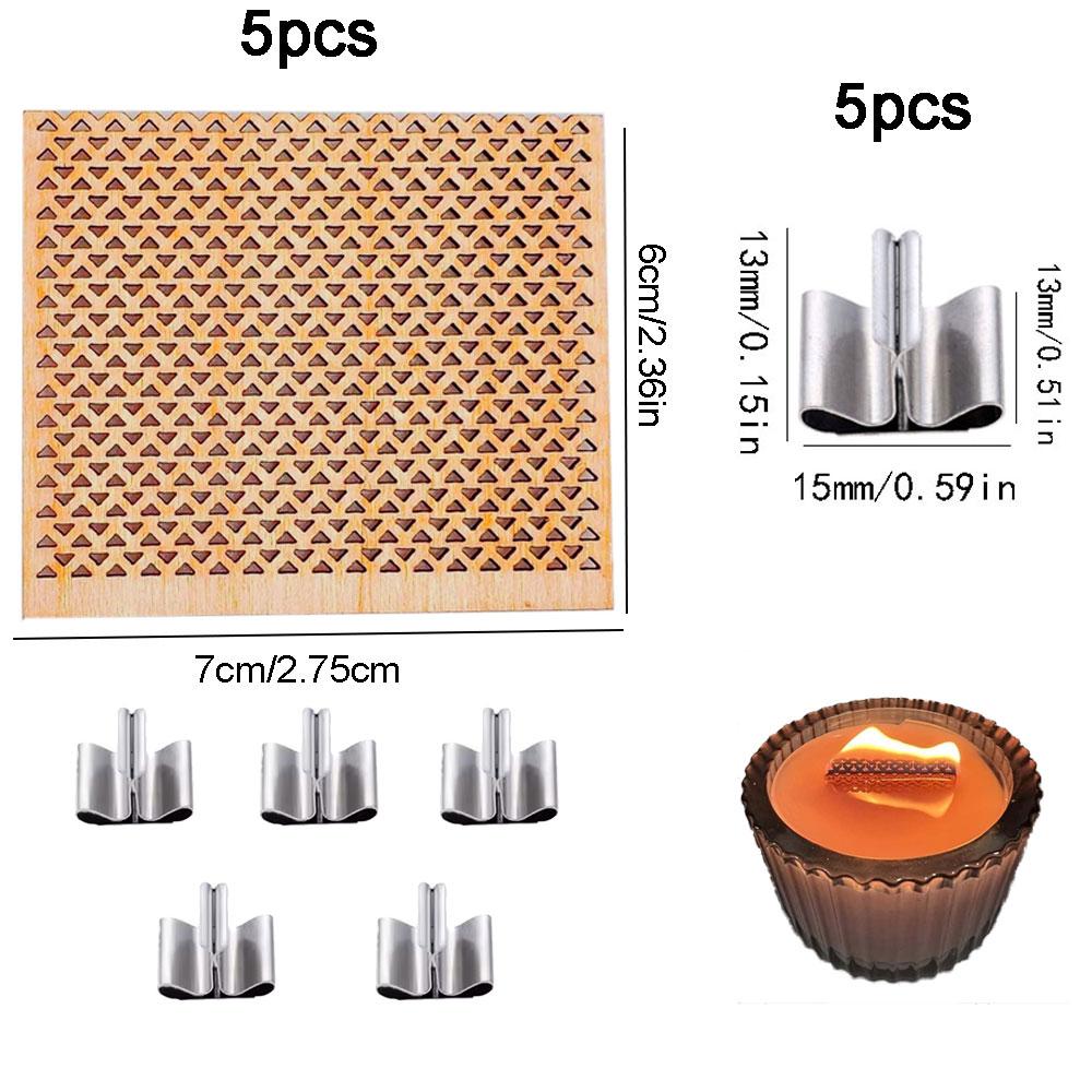 10 шт. Деревянный фитиль для свечей, металлические зажимы для основания, полые треугольные свечи, набор для самостоятельного изготовления ароматических свечей, подарки ручной работы, домашний декор