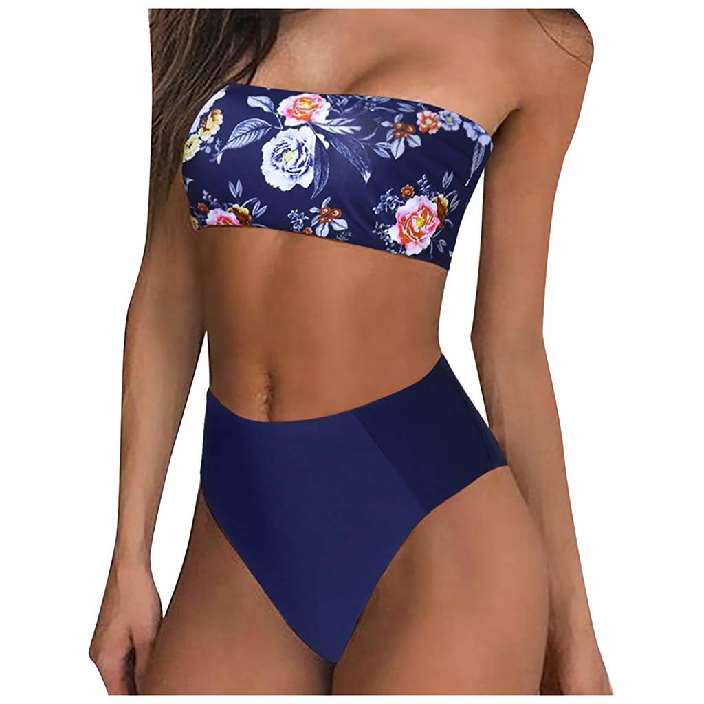 Women's Printing Padded Push Up 2 Piece Bikini Hollow Out Swimsuits Beachweart