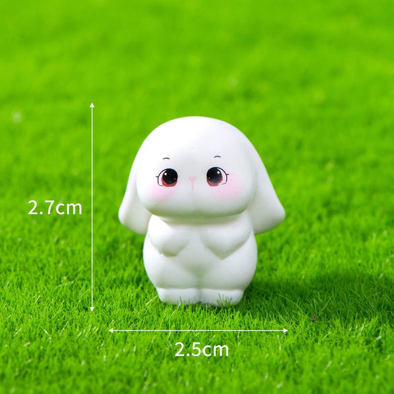 Микро-ландшафтное украшение, милый кролик, фигурка животного, ручная работа из смолы, украшение для рабочего стола, автомобиля