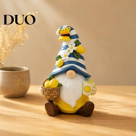 Resin Faceless Gnome Figure Lemon Figurine, Garden Statue, Mediterranean Party Housewarming Present for Friends Decoration Home Kitchen Office