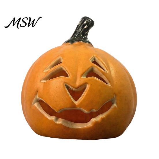 Portable Pumpkin Ornament Halloween Creepy Light, Jack-O-Lantern Decoration, Scary Atmosphere Light Hollow Lamp for Indoor Outdoor Holiday Parties