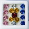 10 pcs Natural Sapphire Mix Color Round Cut   Loose Gemstone Lot