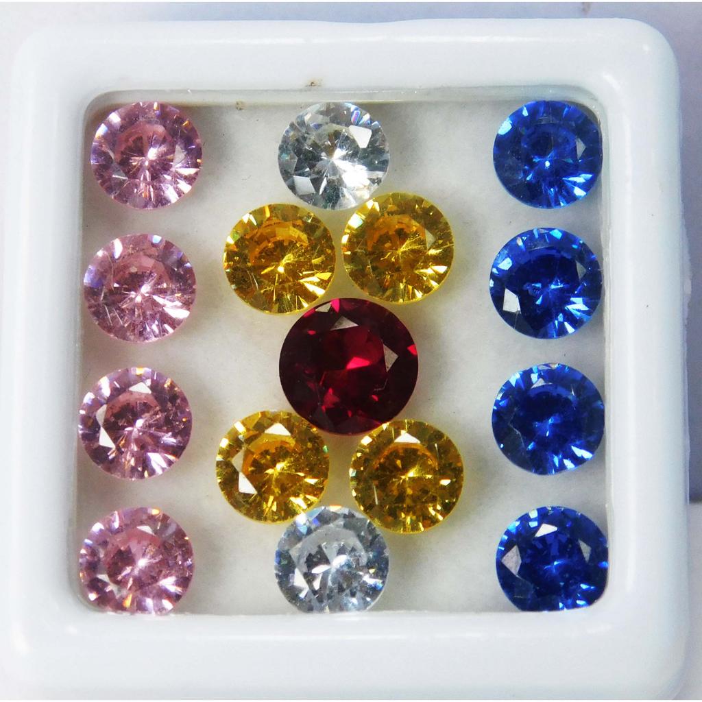 10 pcs Natural Sapphire Mix Color Round Cut Loose Gemstone Lot