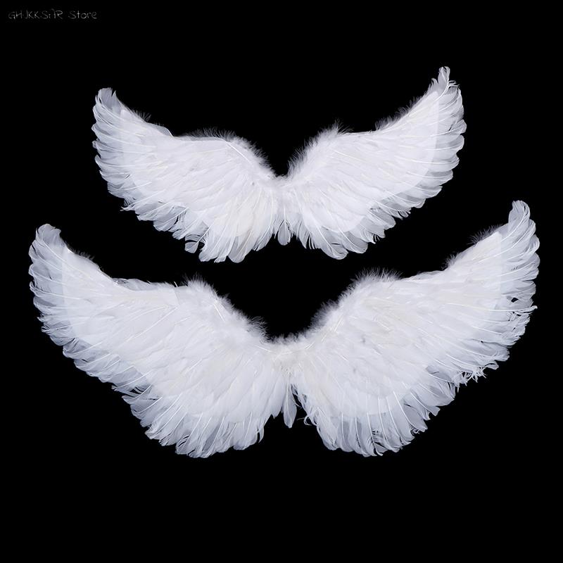 1PC Kids Adult Party Swallow White Angel Feather Wings Wands Cosplay Elastic Straps Wedding Birthday Halloween Christmas
