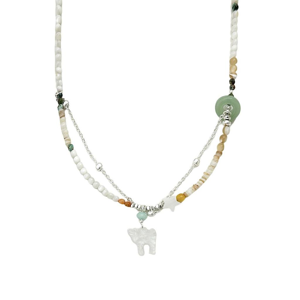 Ожерелье из натурального камня с бусинами для женщин - Роскошный чокер-цепочка на ключицу 2025