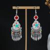 Geometric Round Ethnic Style Earrings, Long Fringed Earrings For Bohemian Retro Tourist Attractions