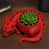 Фантастический Горшок для Растений в Виде Дракона, 3D-Печатный Цветочный Горшок, Пластиковый Горшок в Сказочном Стиле в Форме Дракона с Дышащим Дизайном, Маленький Контейнер для Домашнего Декора Красный