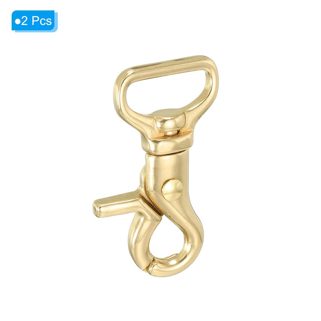 PATIKIL Lobster Rasp Keychains, 2-Pack, 3/4" Brass Oval Lobster Rasp Swivel Trigger Snap Hook Purse Lanyard Clips for DIY Leather Crafts