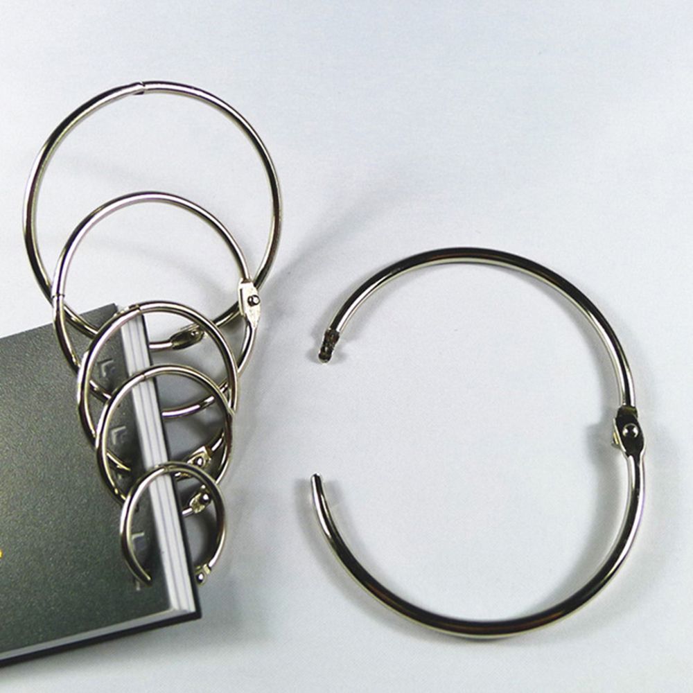 10pcs/lot Plated Album Metal Scrapbook Clips Loose Leaf Binder Keychain Circle Hinged Rings