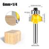Round Professional Level Over Shank Router Bit Set Woodworking Groove Chisel Cutter Tool Tungsten Carbide 1/4inch 6mm Shank