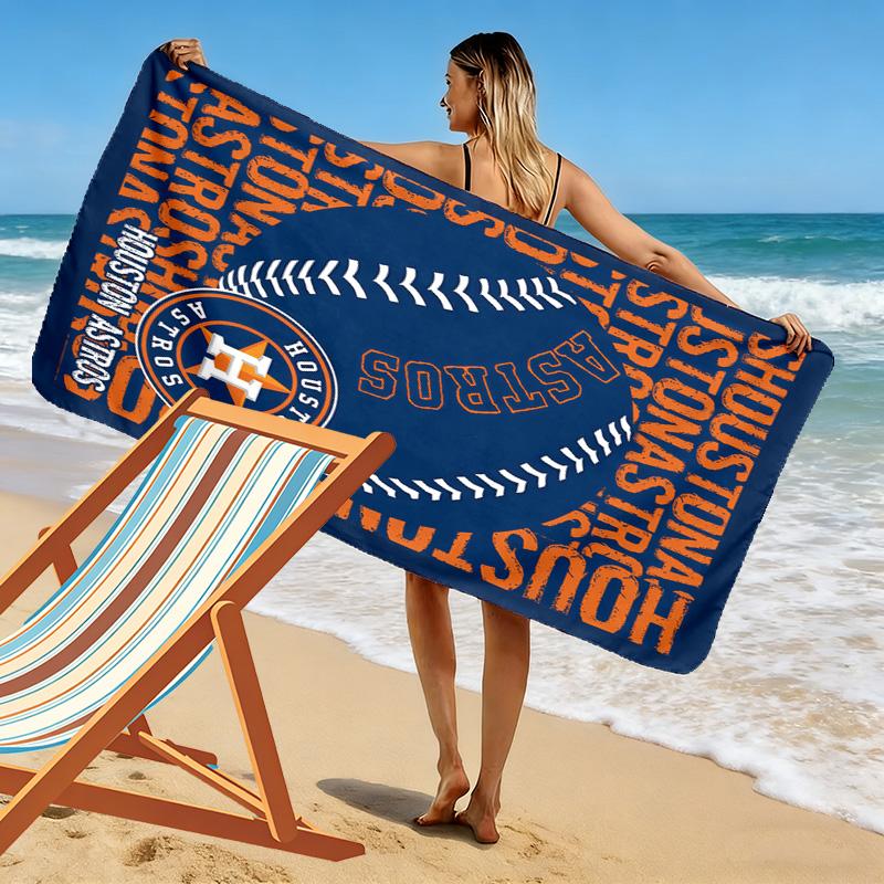 Houston Astros Print Beach Towel, Large Soft Quick Dry Towel for Beach Camping Swimming