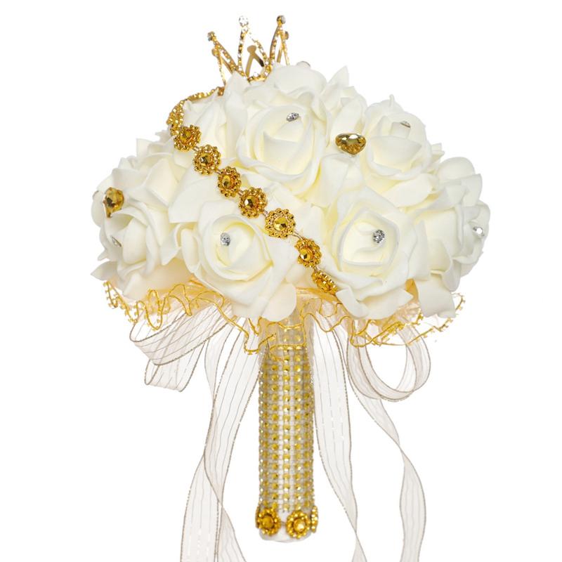 Crown Diamond Bridal Bouquet Wedding Simulation Bouquet Home Party Decoration