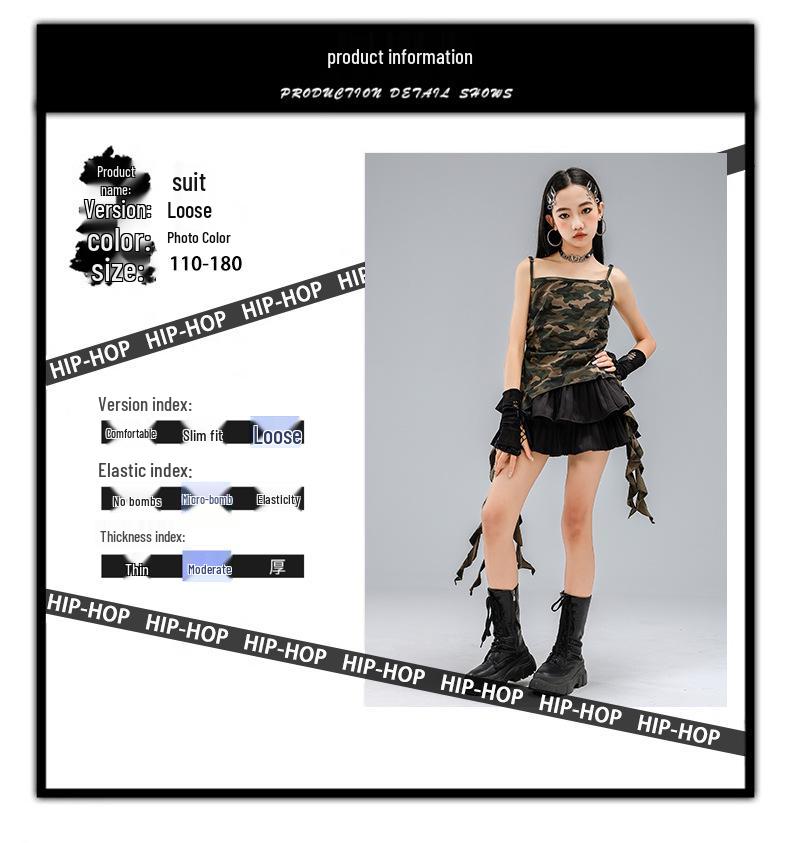 Girls' Hip Hop Jazz Dance Costume - Trendy Short Sleeve Practice & Performance Wear