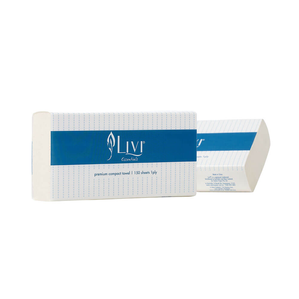 Компактное 1-слойное бумажное полотенце Livi Essentials (Коробка из 16)