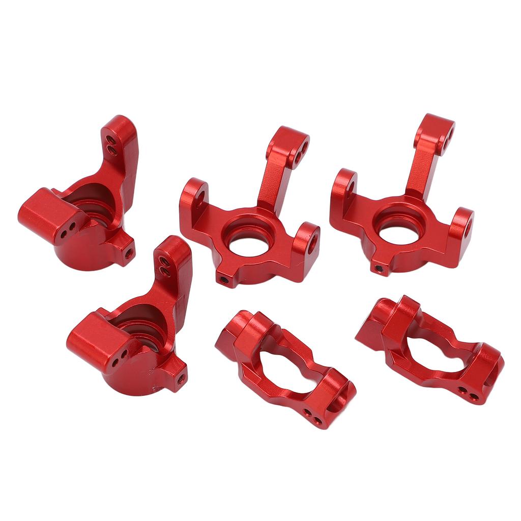 RC Steering Group Assembly Set Aluminum Alloy RC Car Steering Assembly Kit for Traxxas Latrax Teton 1 18 Red