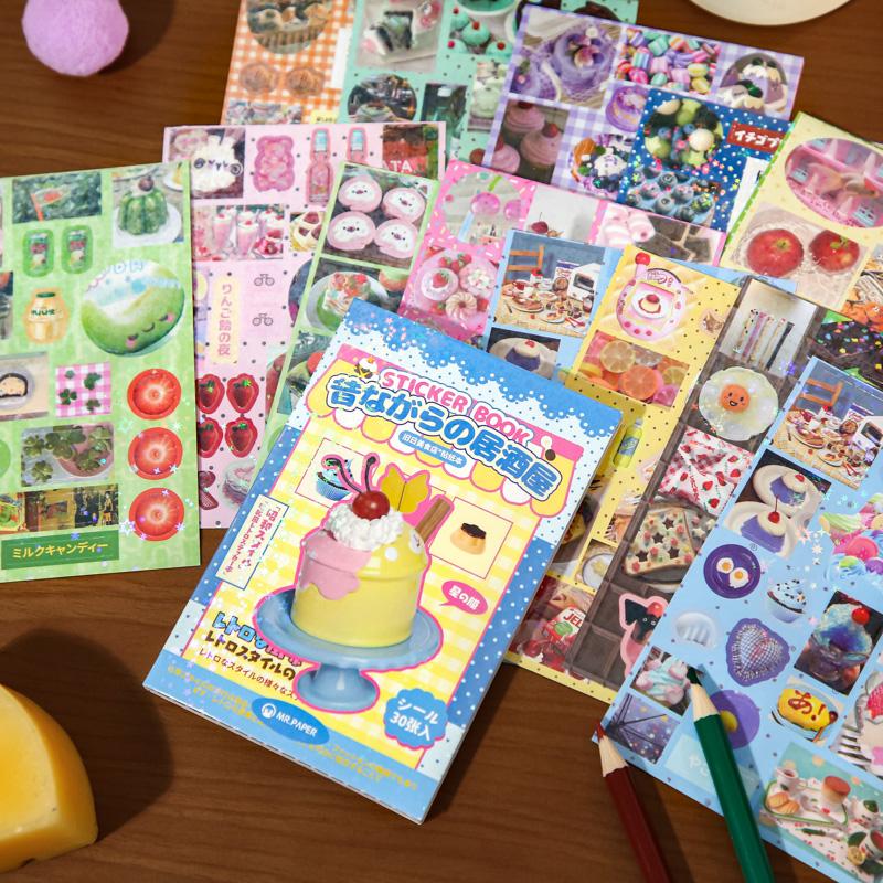 20/30Pcs Cute Die-cut Flash Decorative Stickers Book DIY Scrapbook Phone Case Decoration Collage Material Aesthetic Stationery