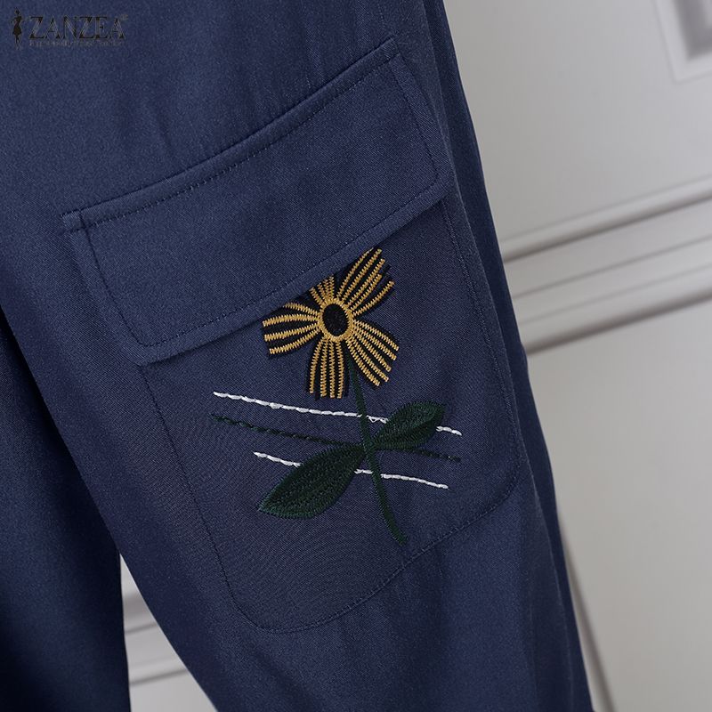 ZANZEA Женские летние капри с цветочным принтом, эластичной талией, повседневные