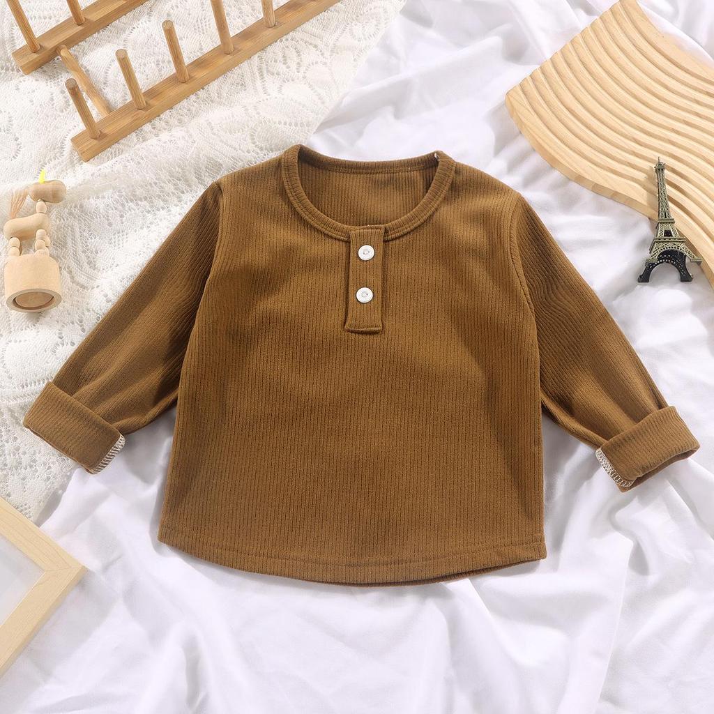 Children's Ribbed Round Neck Long Sleeve Base Layer - Spring & Autumn Collection