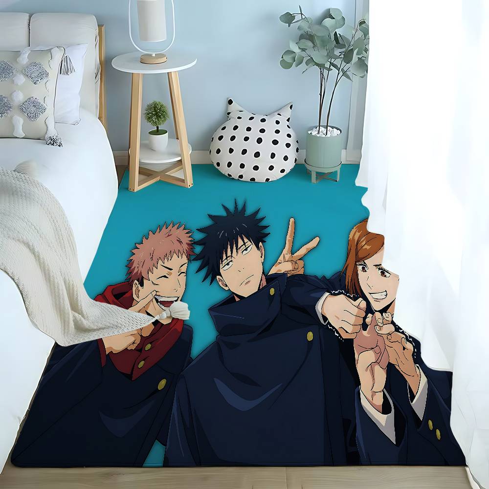 Классический Аниме-J-jujutsu-Kaisen-S Круглый Ковер Ванная Противоскользящий Коврик Дверной Коврик Коврик для Домашнего Декора Придверный Коврик Устойчивый к Царапинам