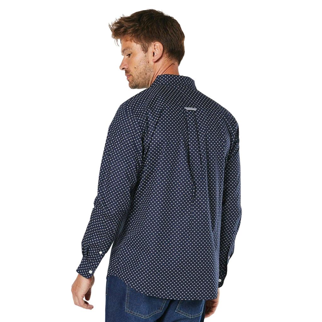 Maine Mens Geometric Long-Sleeved Shirt