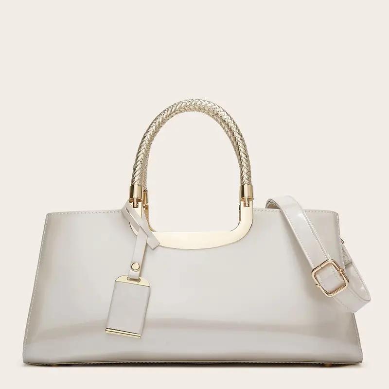 Элегантная большая женская сумка, модная сумка-тоут на молнии с двойной ручкой, кошелек