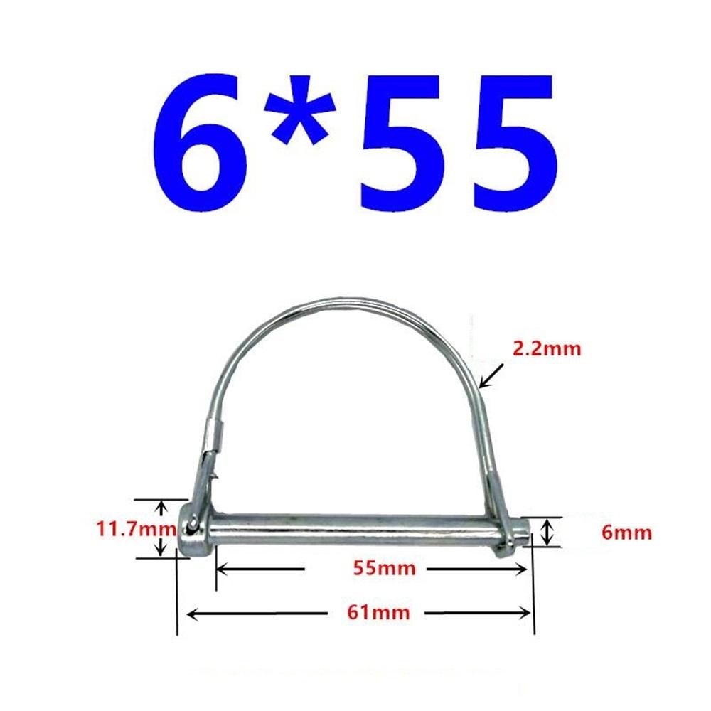 10 шт. Стопорный штифт с проволочным замком, Стопорный штифт с валом из углеродистой стали, Стопорный штифт с проволочным замком в виде круглой петли для гусеничной фермы и газона(6*50)
