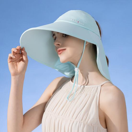 Женская широкополая солнцезащитная шляпа, сворачиваемая, с защитой от ультрафиолета, с клапаном на шее, с UPF 50+, рыболовная шляпа с отверстием для хвоста для походов на пляж