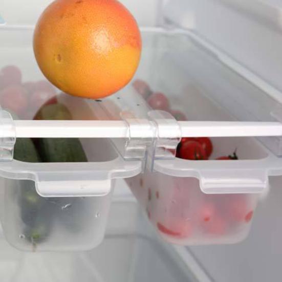 Коробка-органайзер для еды, компактная пластиковая прямоугольная полка для хранения овощей на холодильнике для дома