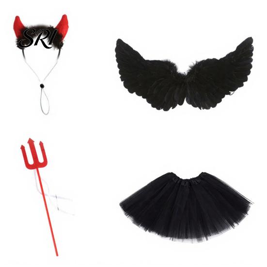 Fabric Goose Costume 1 Set Angel Outfit, Porch Devil Costume, Feather Wings Skirt Photo Prop Outfit Headband Wand Set, Fits Statue for Home Yard Lawn