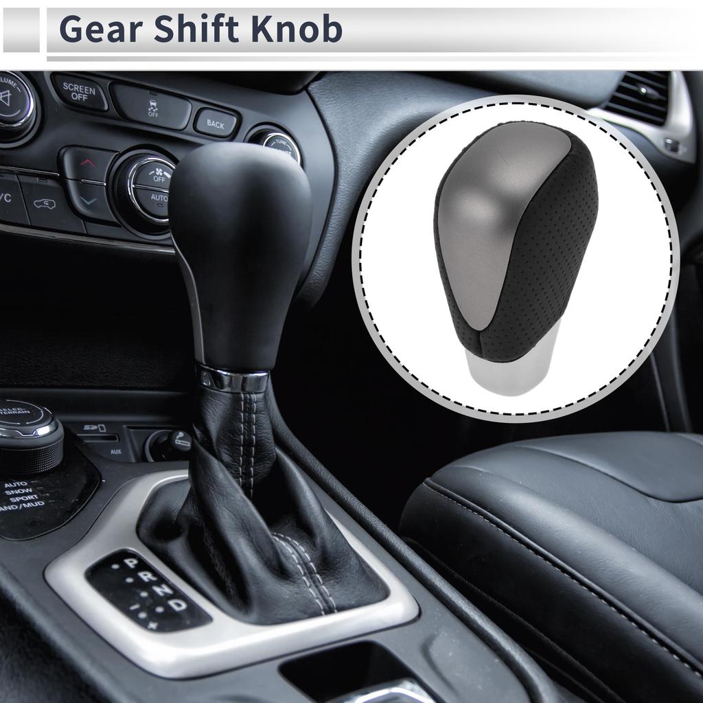 RATCHROLL Automatic Gear Shift Knob for Toyota Alphard 200 Series Plastic Faux Leather Automotive Gearbox Stick Shifter Lever Black Silver Tone