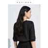 Square collar waist cinching design small shirt
