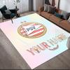 Custom Name PSV Eindhoven Flannel Pattern Square Carpet,Area Rug,Carpet Rug for Living Room Bedroom Sofa Playroom Decor,Non-slip Floor Mat