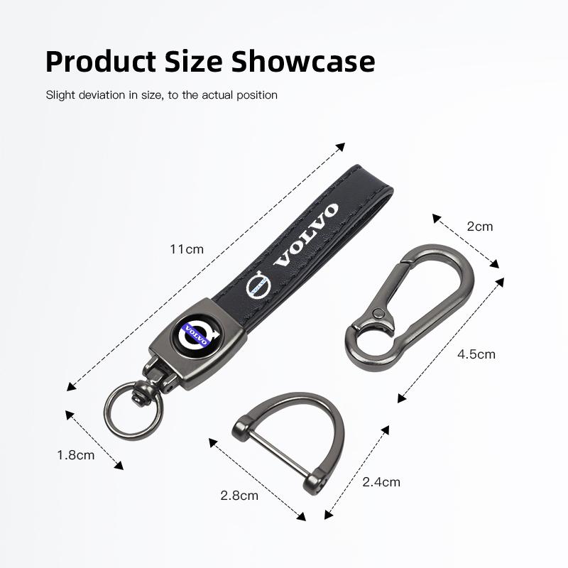 Volvo Zinc Alloy Keychain Car Leather key chain Accessories For Volvo Xc60 Xc90 V40 V60 S60 V50 V90 S80 C40 XC40 V70 XC70 Rdesig