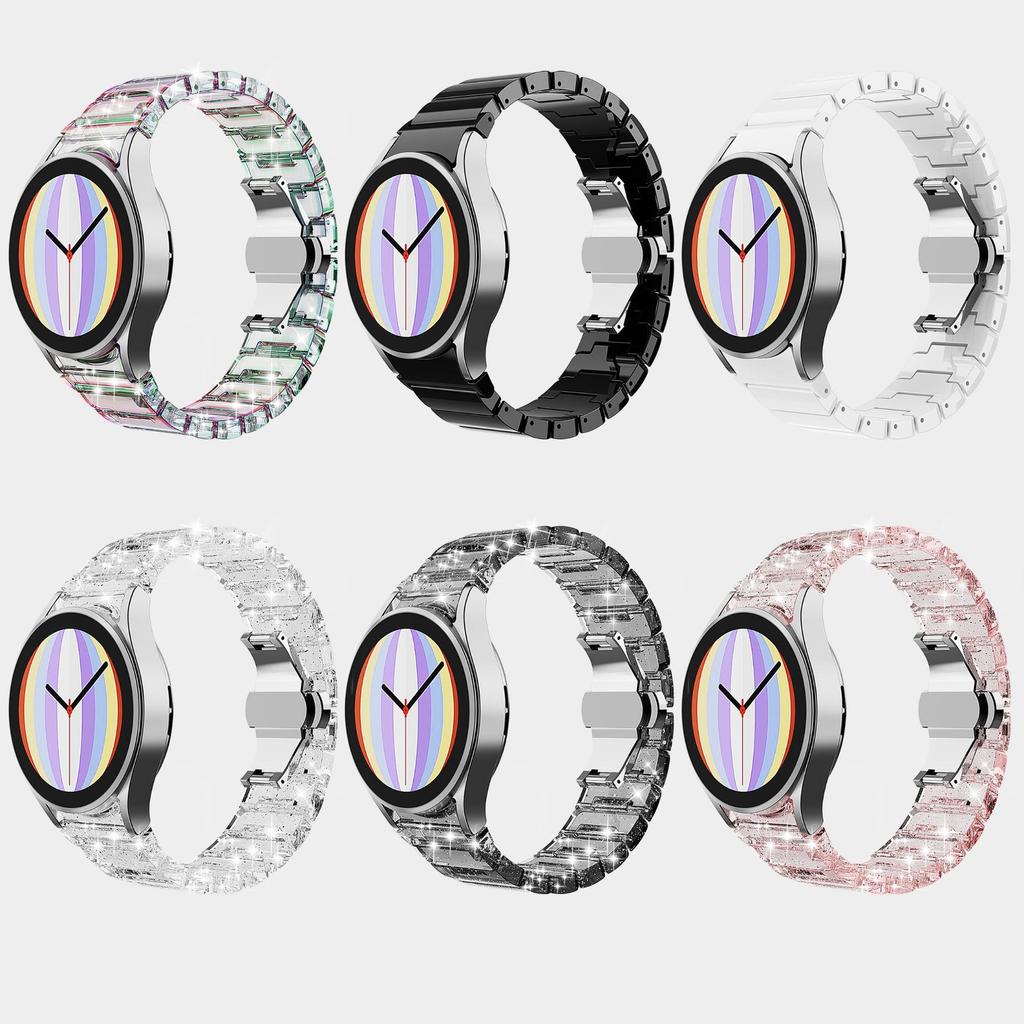 Ремешок для часов с блестками, пластиковый ремешок для Samsung Galaxy Watch 5/4, 40 мм, 44 мм, Watch5 Pro, 45 мм, Watch4, классический, 20/22 мм, Samartwatch, прозрачный ремешок
