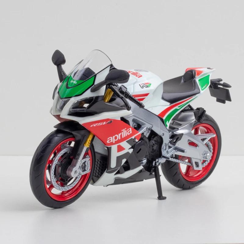 Модель мотоцикла Aprilia RSV4 в масштабе 1/12, литая, игрушка с детализированным дизайном и подвижными частями