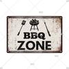 BBQ Vintage Tin Sign Plaque Barbecue Metal Plate Sign Wall Art Decoration Kitchen Man Cave Terrace Beach House Club Wall Decor