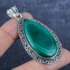 Подвеска из серебра 925 пробы с натуральным малахитом 2,68 дюйма w2v01