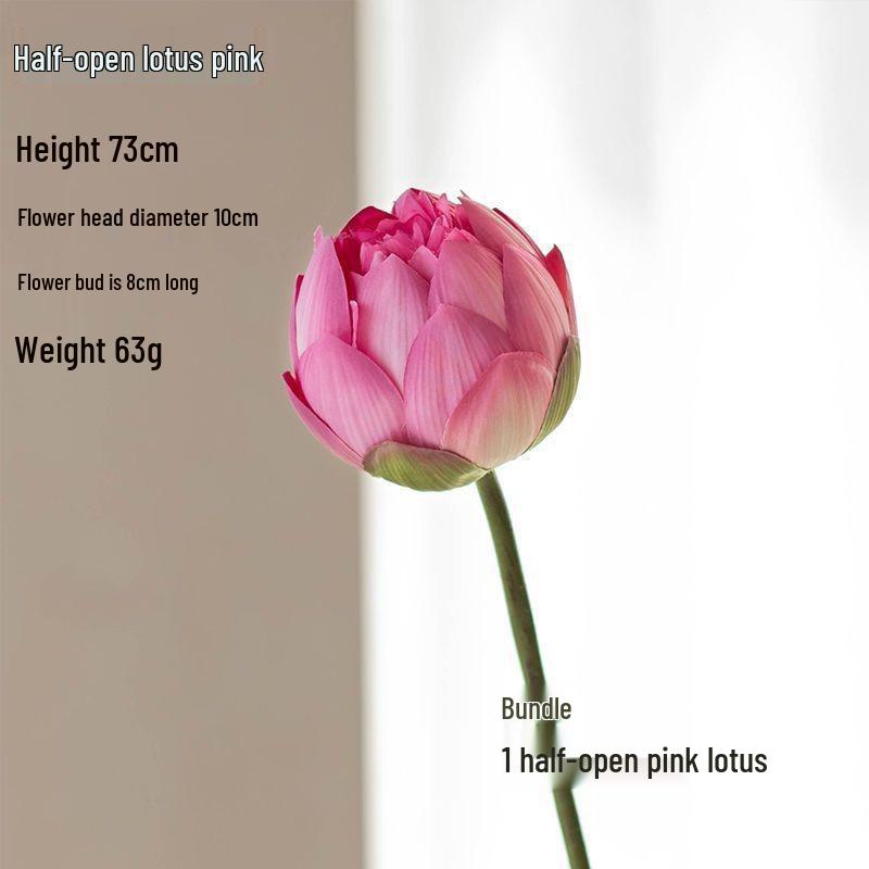 Lotus Flower & Leaf with Stem, Lotus Seed Pod, Artificial Floral Arrangement for Living Room or Courtyard Decoration