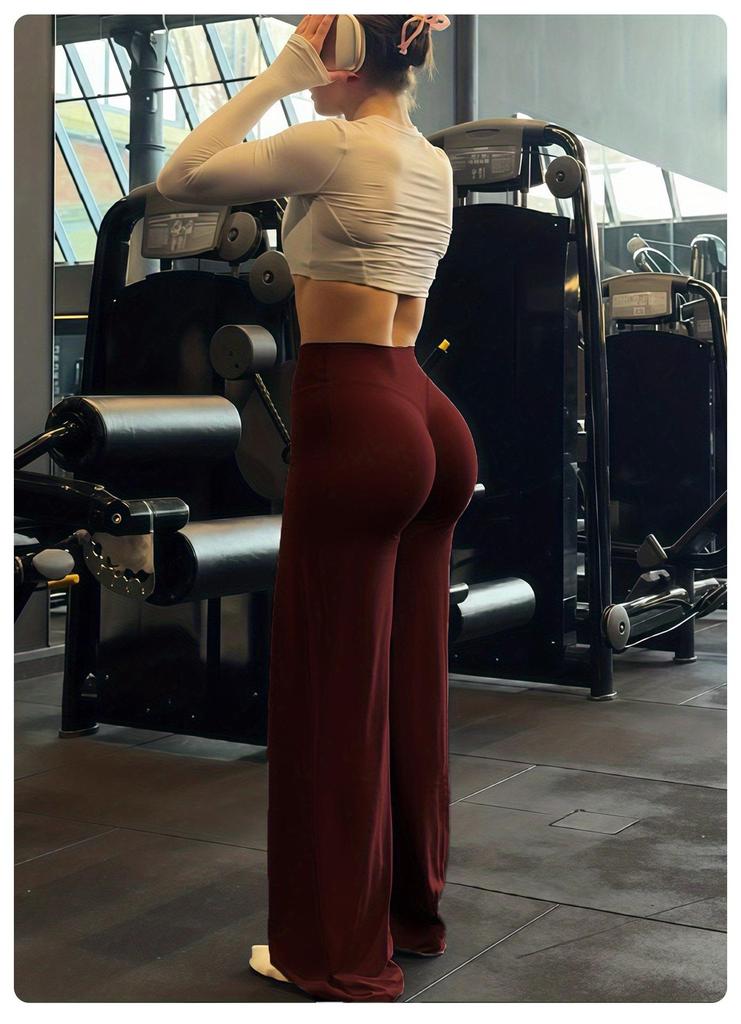 Модные прямые брюки для йоги: Фитнес-штаны с эффектом пуш-ап, стройнящие, быстросохнущие