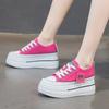 Массивные розовые парусиновые повседневные туфли на толстой подошве, дышащие, удобные кроссовки весна-лето, женская мода, увеличивающая рост обувь