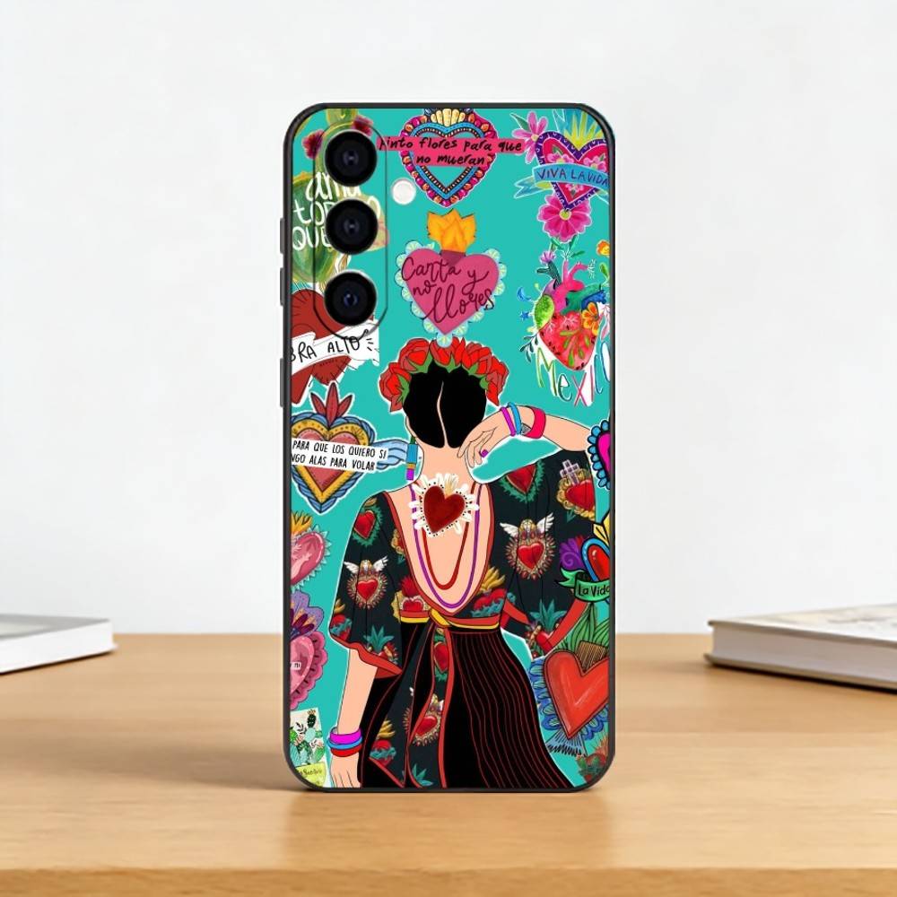 Модный Чехол Для Телефона FridaS-S K-Kahlo Для Samsung Galaxy A73,A72,A71,A70,A53,A52,A51,Других Мягкий Черный Чехол