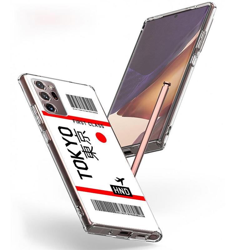 Билет на путешествие Наклейка Чехол для телефона для Samsung Galaxy S26 S25 Edge S23 S24 Ultra S22 Plus S21 S20 FE Уникальная крышка Мягкий чехол Galaxy