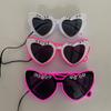 Led Heart Shaped Sunglasses For Women Men Party Fashion Decoratives Midnight Pink Frame