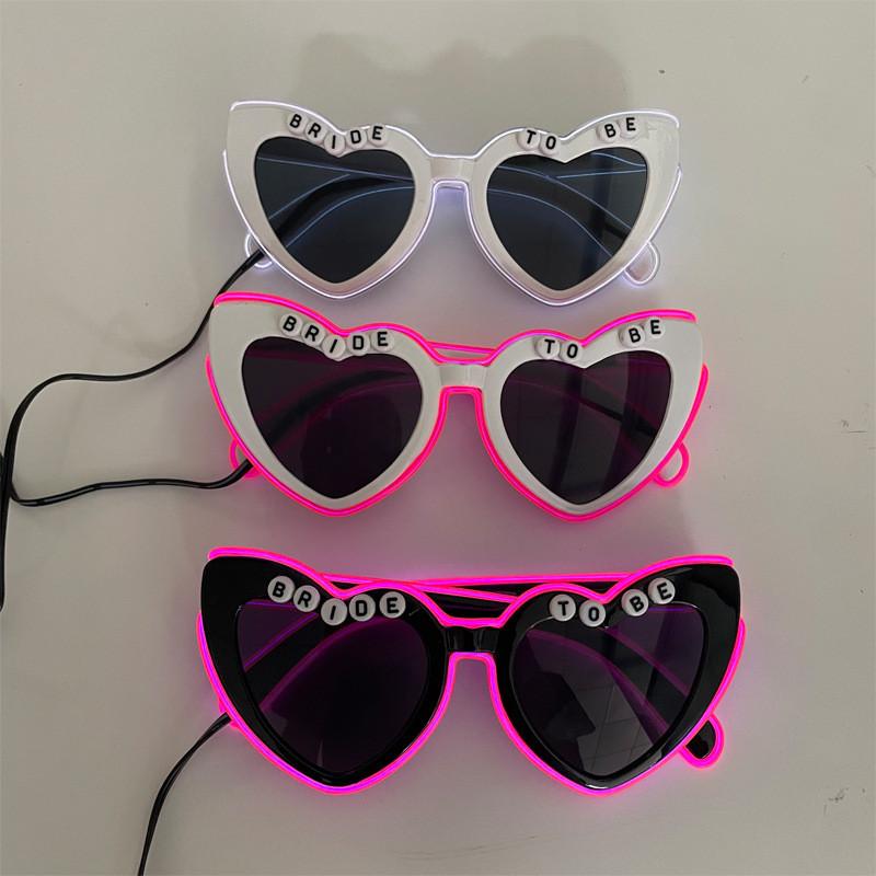 Led Heart Shaped Sunglasses For Women Men Party Fashion Decoratives Midnight Pink Frame