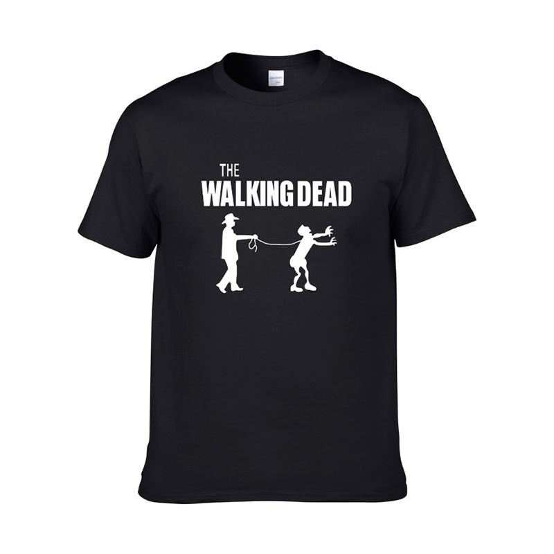 Качественная мужская хлопковая повседневная футболка с коротким рукавом The Walking Dead для всех сезонов