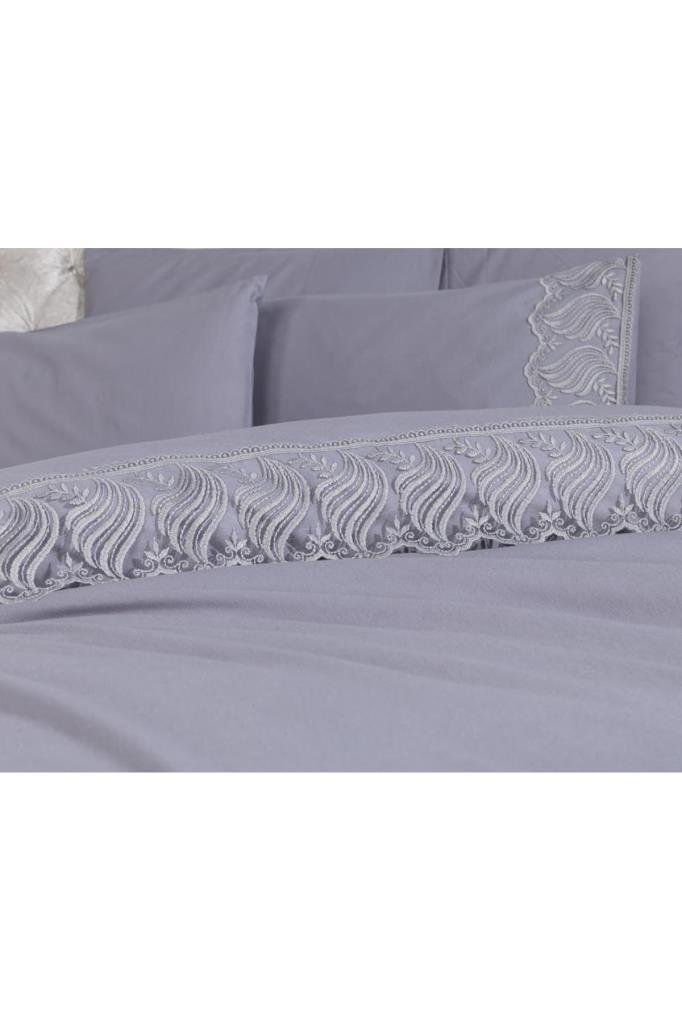 Комплект пододеяльников Wave 6шт, Пододеяльник 200x220, Простыня 240x260 Хлопковая ткань, Полный размер, Двойной размер Серый